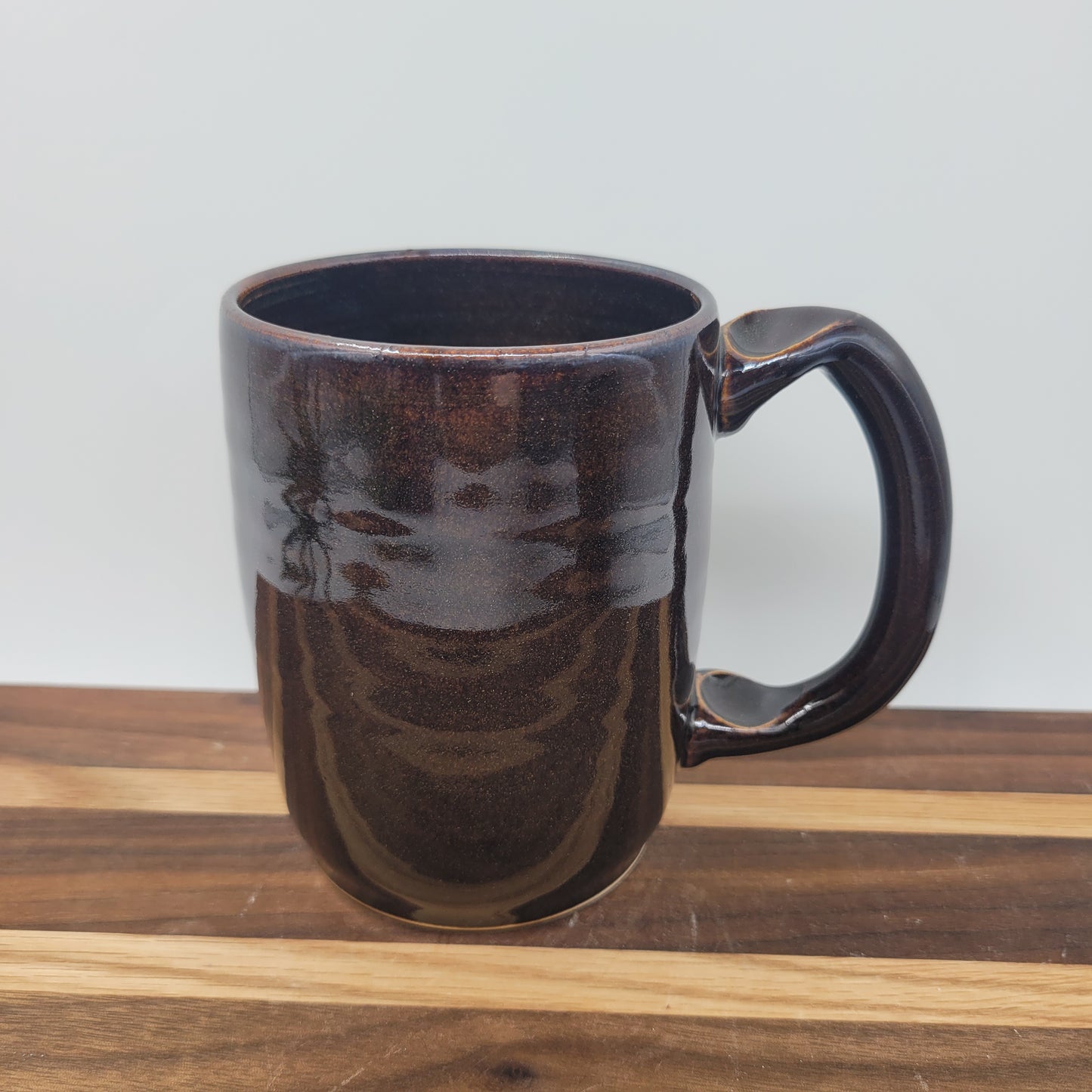 Fat Cat Coffee Cup, Large Black Stoneware Mug, Gift for Cat Lover
