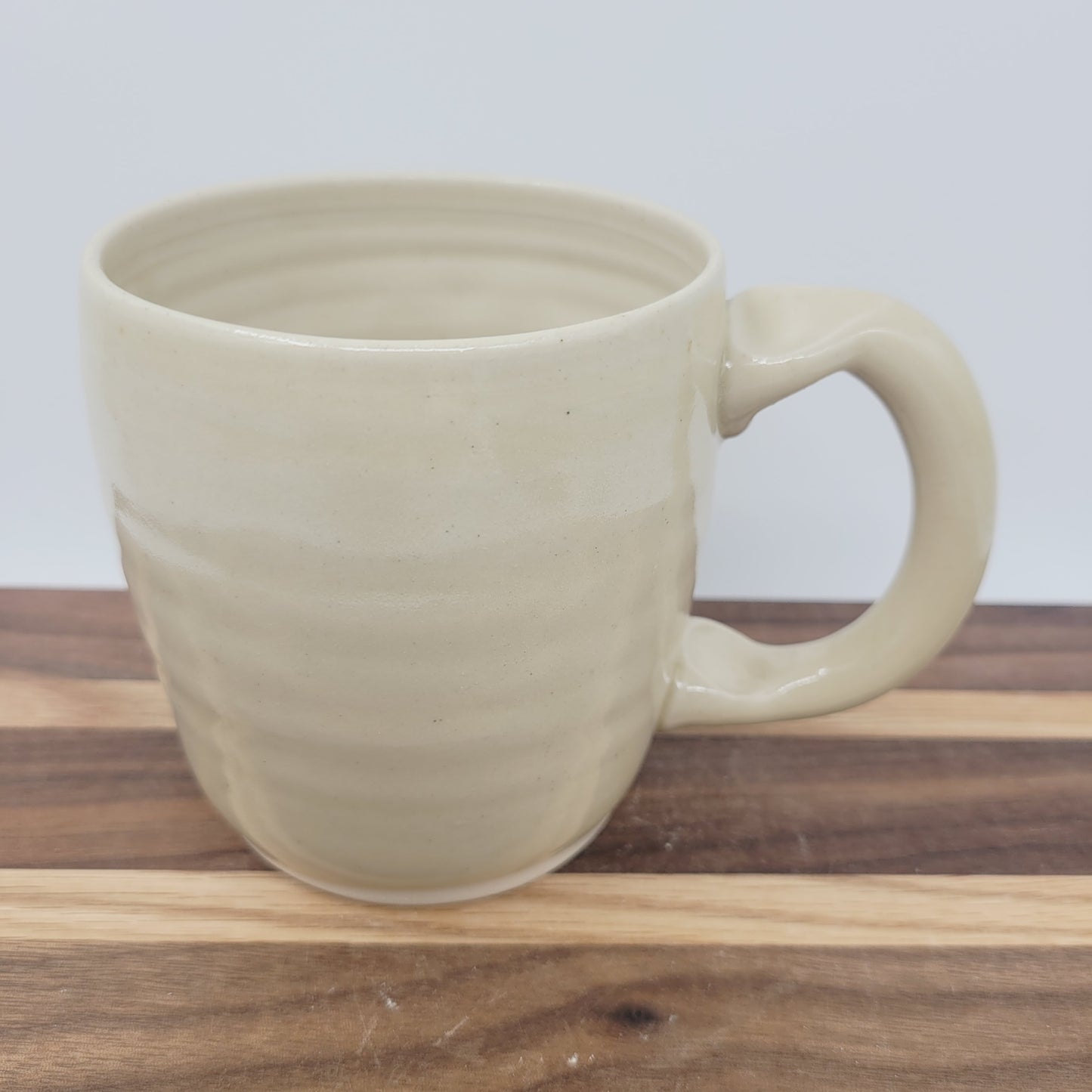 Love Coffee Cup | Big Heart Mug | Handmade Ceramic Pottery | Cream