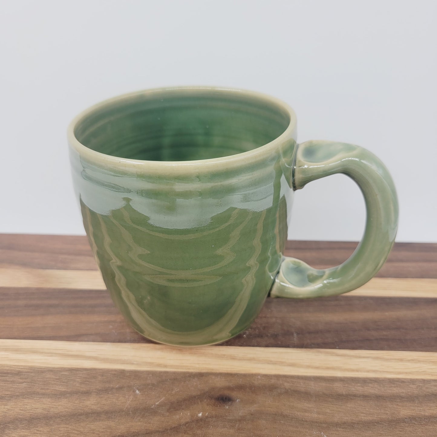 Love Coffee Cup | Big Heart Mug | Handmade Ceramic Pottery | Green
