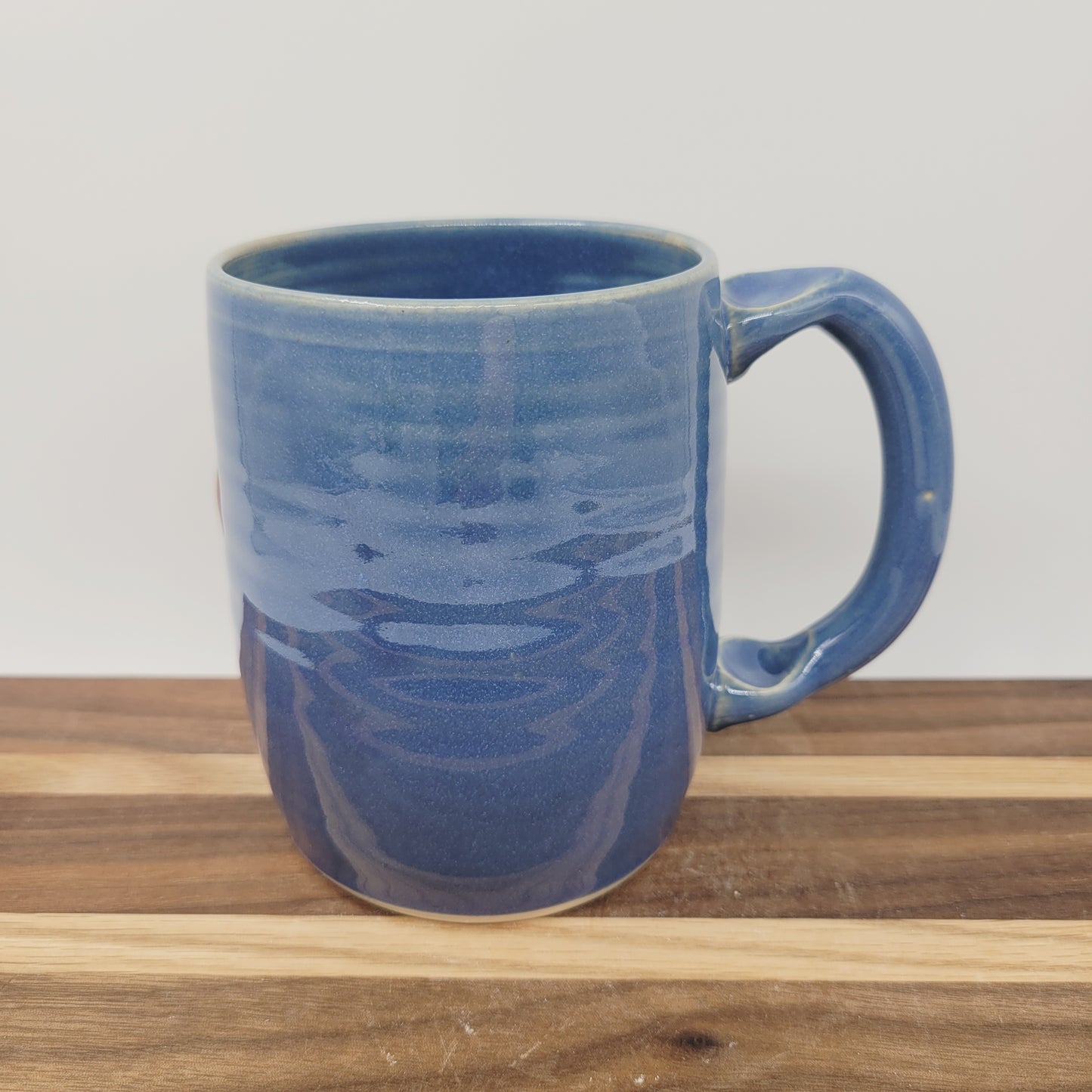 Donut Lover Coffee Cup | Extra Large Smiley Face Mug | Blue Tankard | Handmade Stoneware Pottery | Nelson Studio Ug Chug