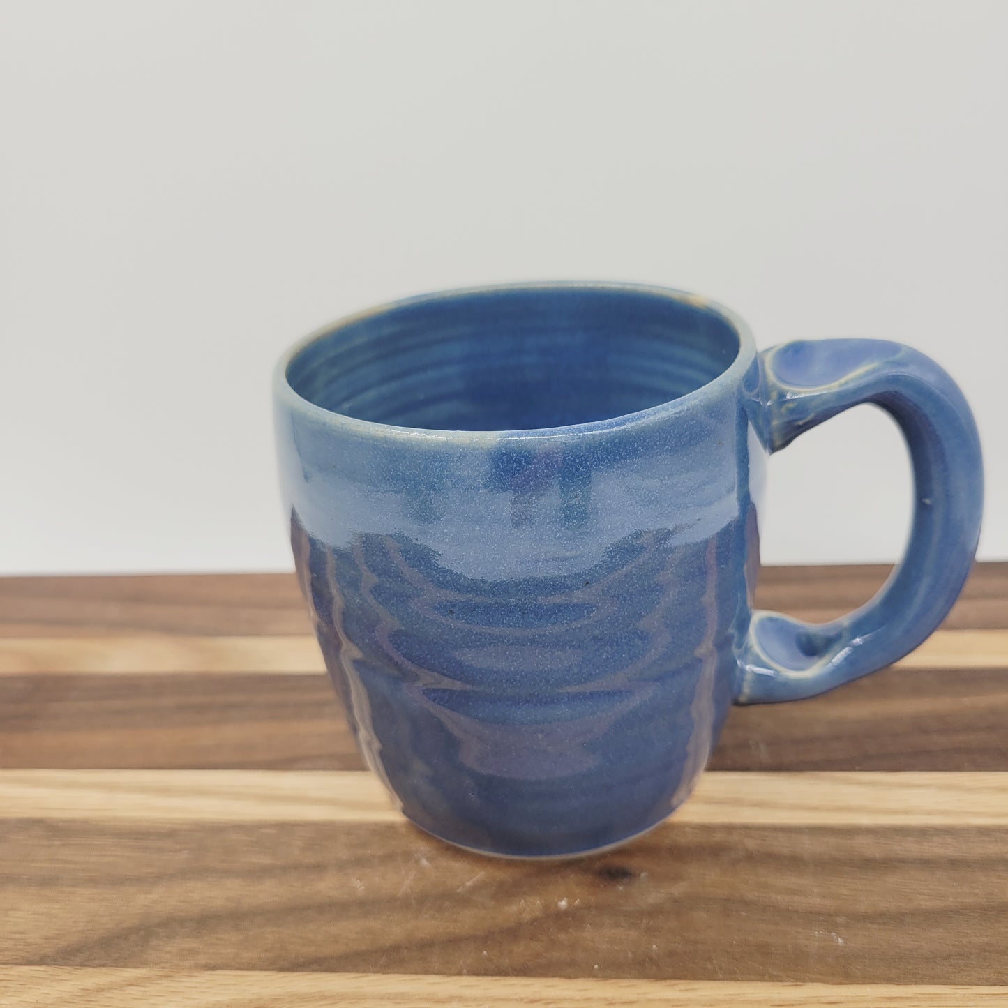 Funny Smiley Face Mug | Handmade Pottery Coffee Cups | Fun Gifts for Men Dad Husband | Ceramic Stoneware | Blue