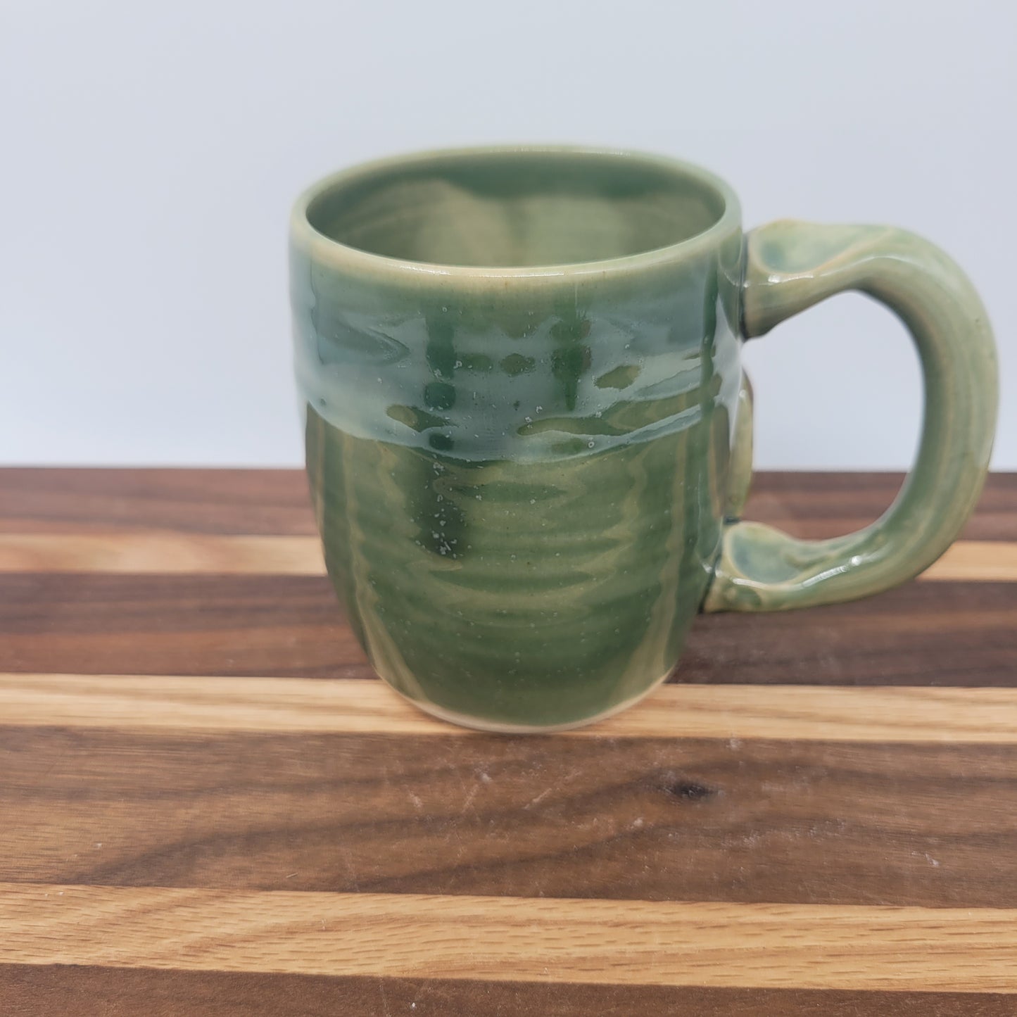 Not Worried Carefree Coffee Cup | Funny Face Mugs | Green | Stoneware Pottery