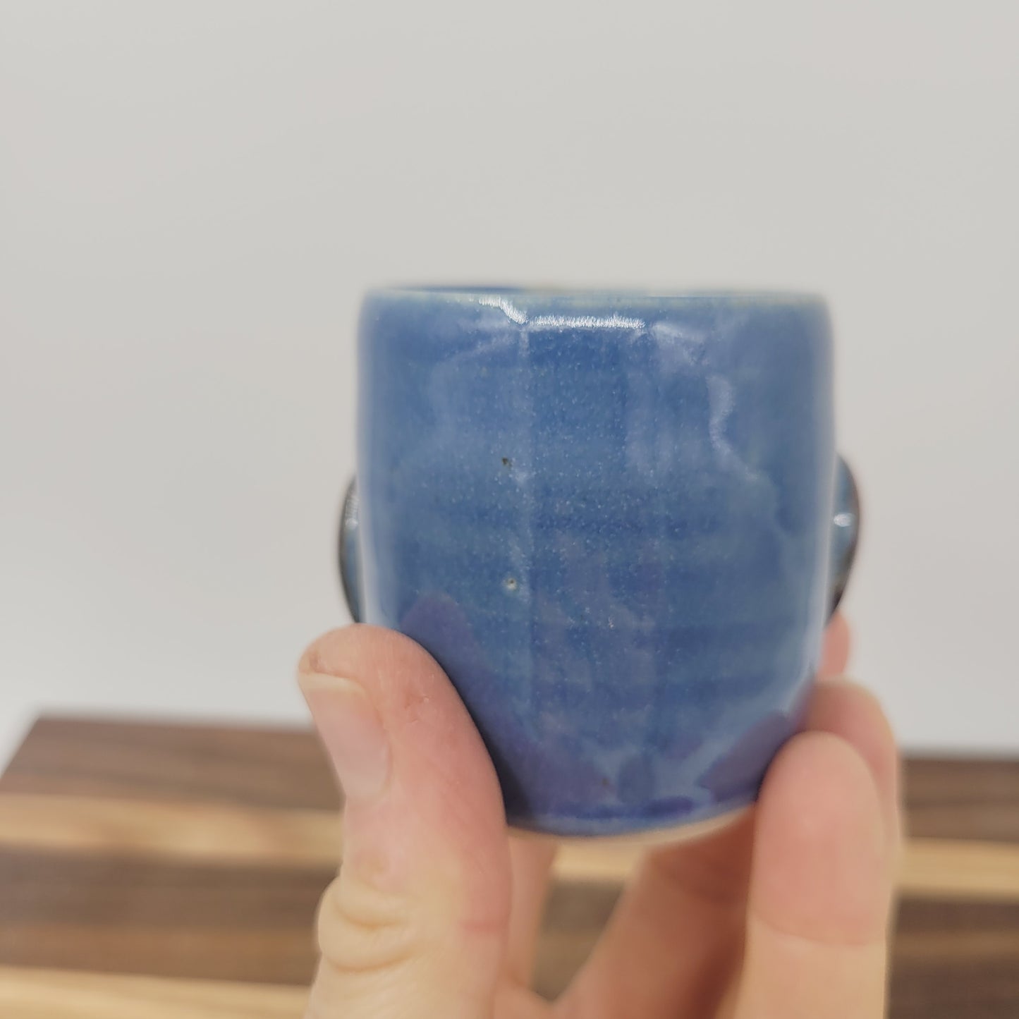 Mini Glass | Handmade Stoneware Toothpick Holder | Blue Paperclip Cup