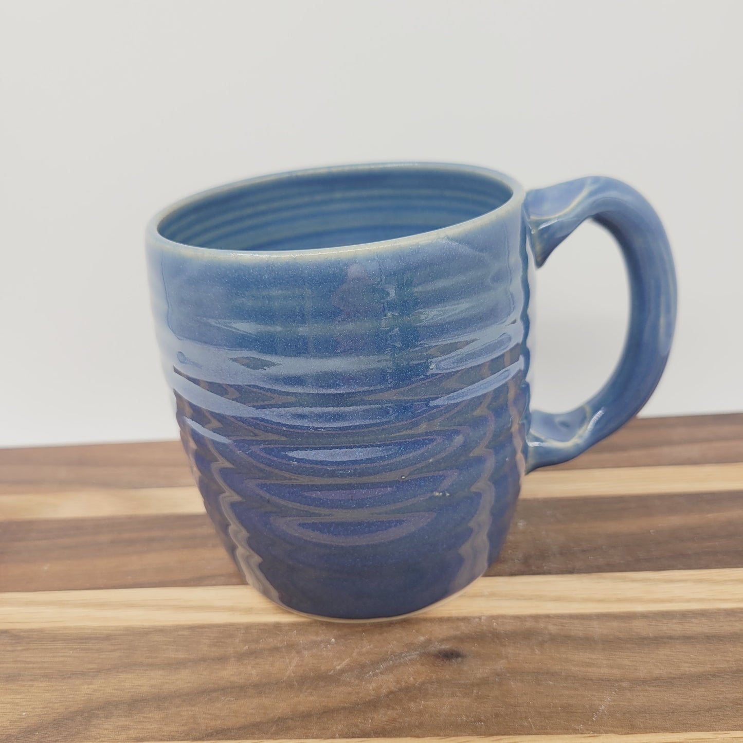 Bushy Mustache Mug | Ceramic Stoneware Pottery Coffee Cup | Microwave Dishwasher Safe | Blue
