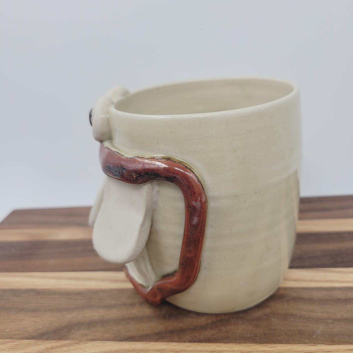 Coffee Cups. Funny Confused Face Mug. Nelson Studio UgChug. Creamy Stone White. Extra Large Big 16 Ounces