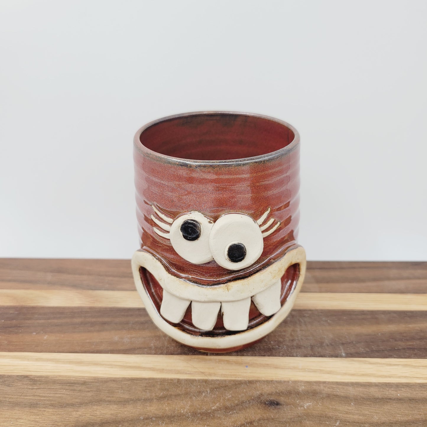 Toothbrush Cup | Pencil or Pen Holder | Counter Organizer | Handmade Smiley Face Pottery