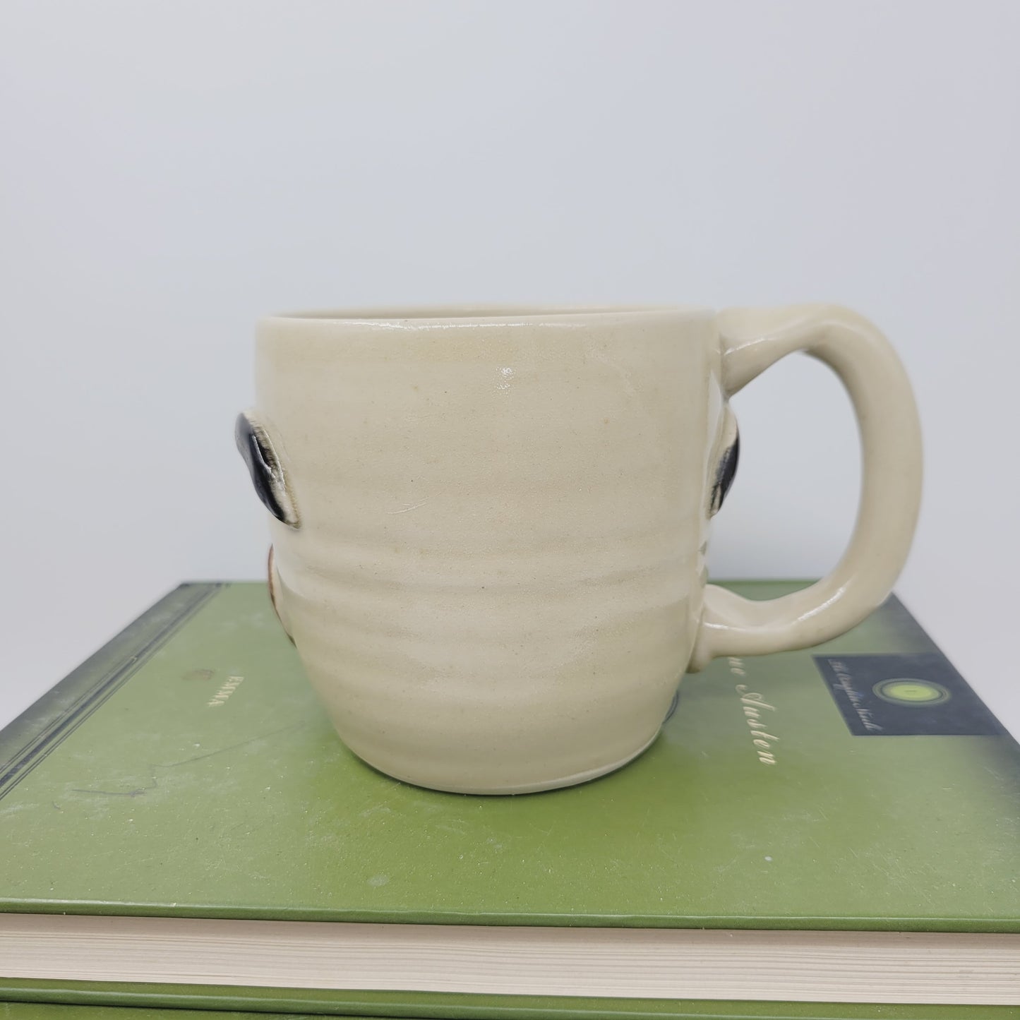 Funny Coffee Cup | Glasses Wearer Smiley Face Mug | Handmade Stoneware Pottery | Fun Gift Idea