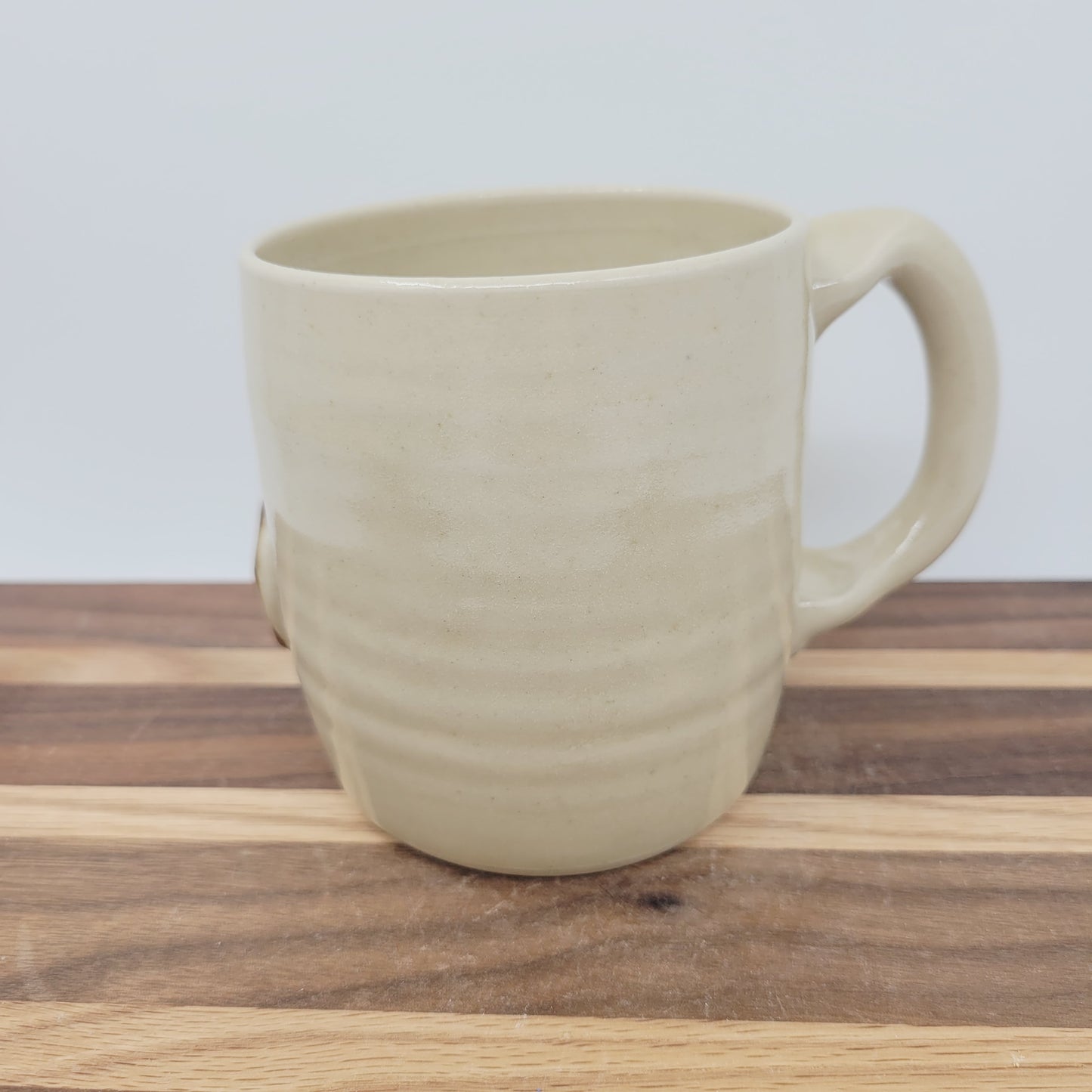 Coffee Lover Ug Chug Face Mug | Handmade Ceramic Stoneware Pottery Coffee Cups for Woman | Cream | Large 16 Oz