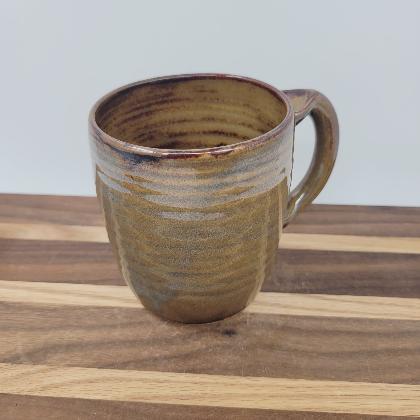 Pappy Mug | Handmade Stoneware Pottery | Rustic Blue Brown | Gifts for Grandparent | Mountain Theme
