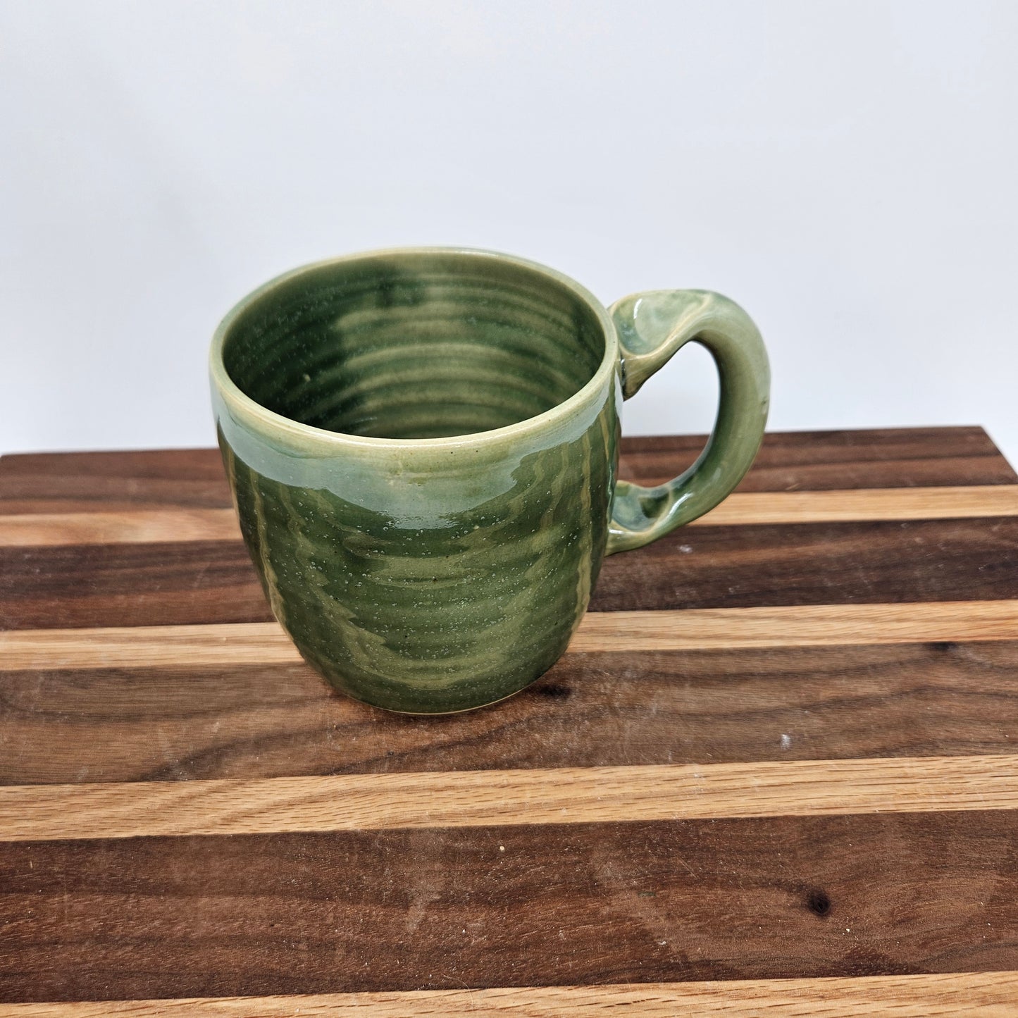 Not Worried Carefree Coffee Cup | Funny Face Mugs | Green | Stoneware Pottery