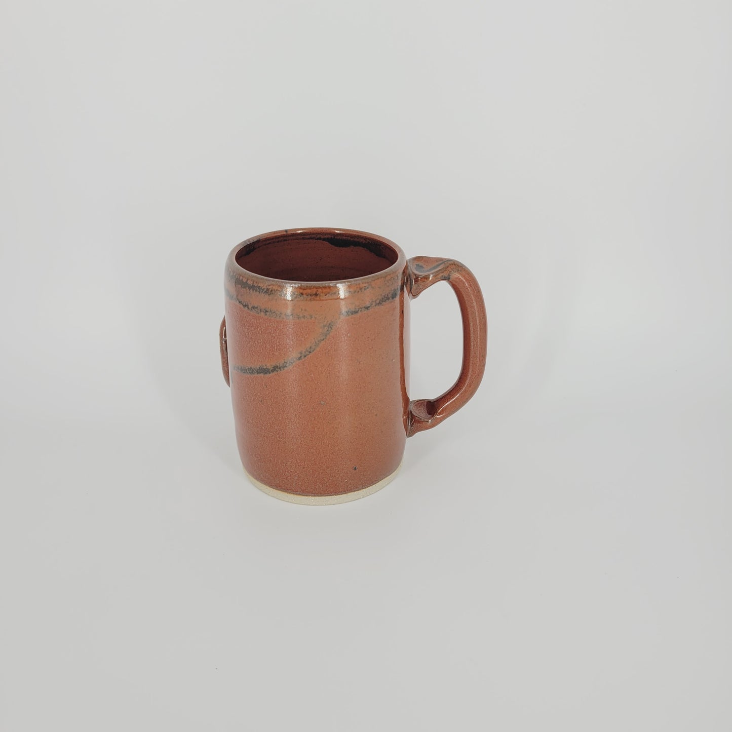 UG CHUG Face Mug | Stoneware Pottery Coffee Cup | Large | Rustic Red Brown