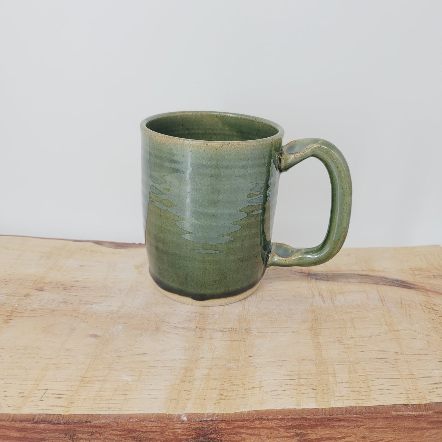 Handlebar Mustache Mug | Handcrafted Man's Pottery Coffee Cup | Microwave Dishwasher Safe | Green