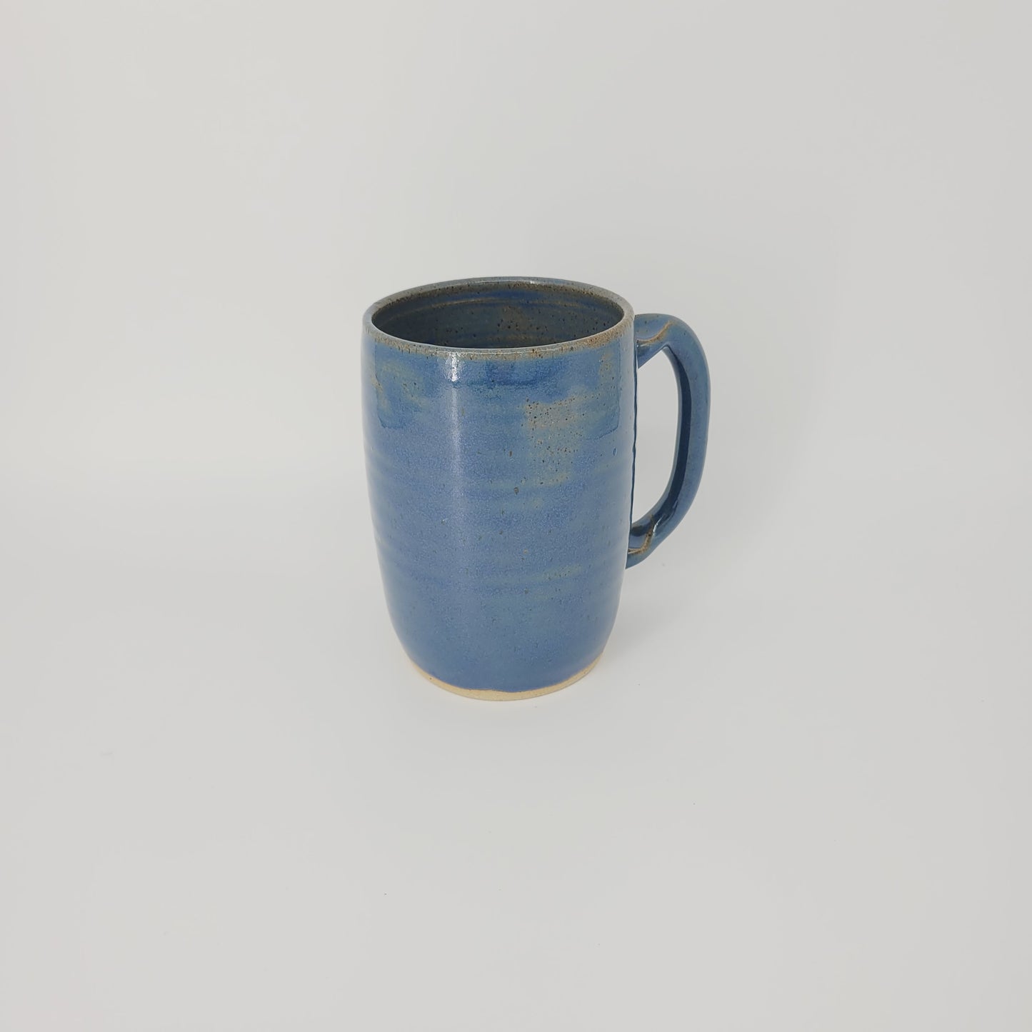 Handlebar Mustache Mug | Handcrafted Man's Pottery Coffee Cup | Microwave Dishwasher Safe | Blue