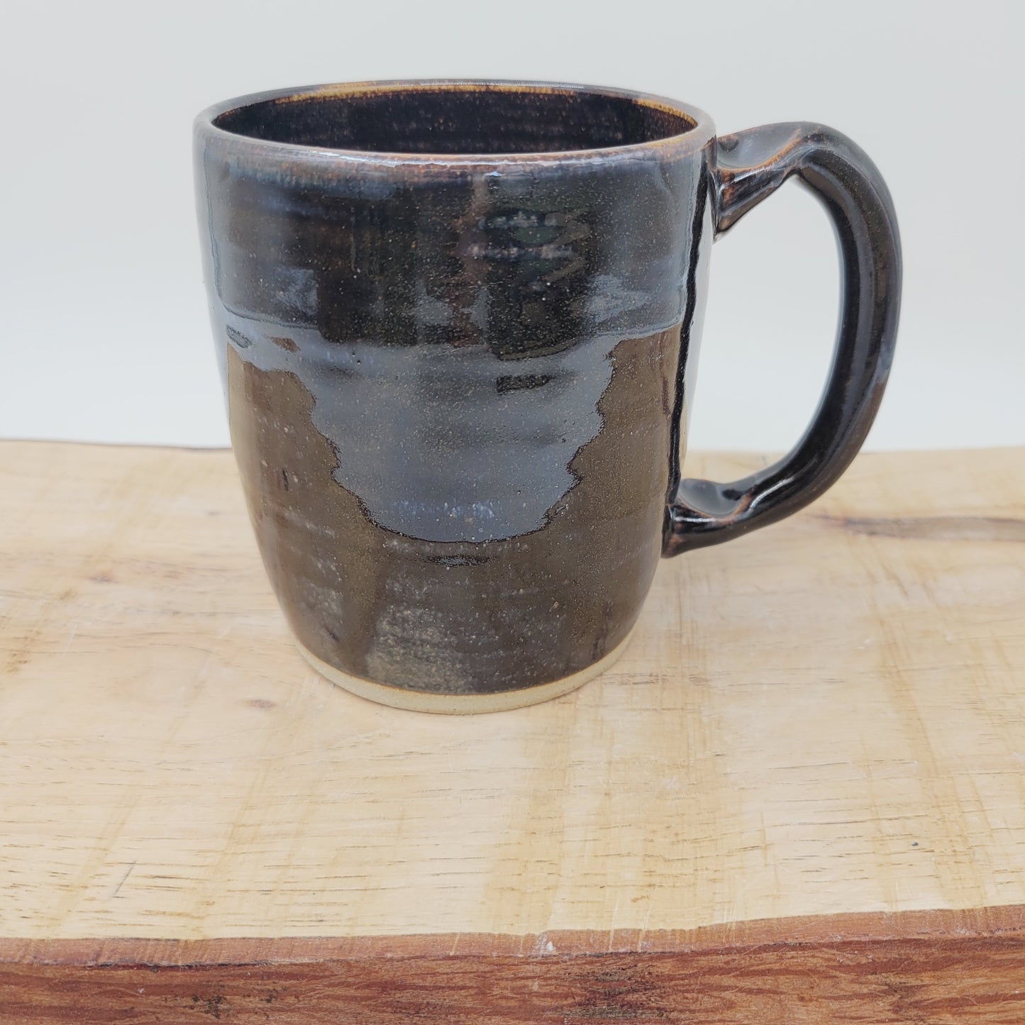 Man's Bushy Mustache Mug | Ceramic Stoneware Pottery Coffee Cup | Chocolate Brown Black | Nelson Studio Ug Chugs