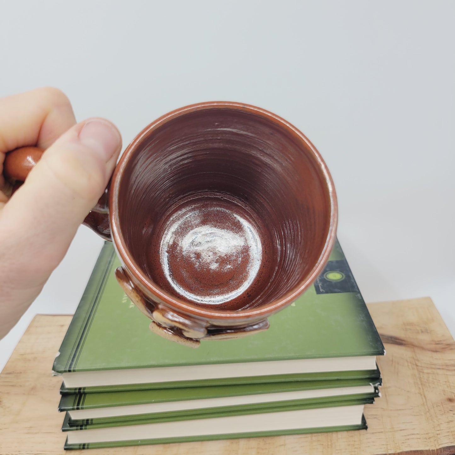 Whimsical Flower Mug | Wheel Thrown Pottery Coffee Cup| Nature Lover Gift |Nelson Studio | Rustic Red