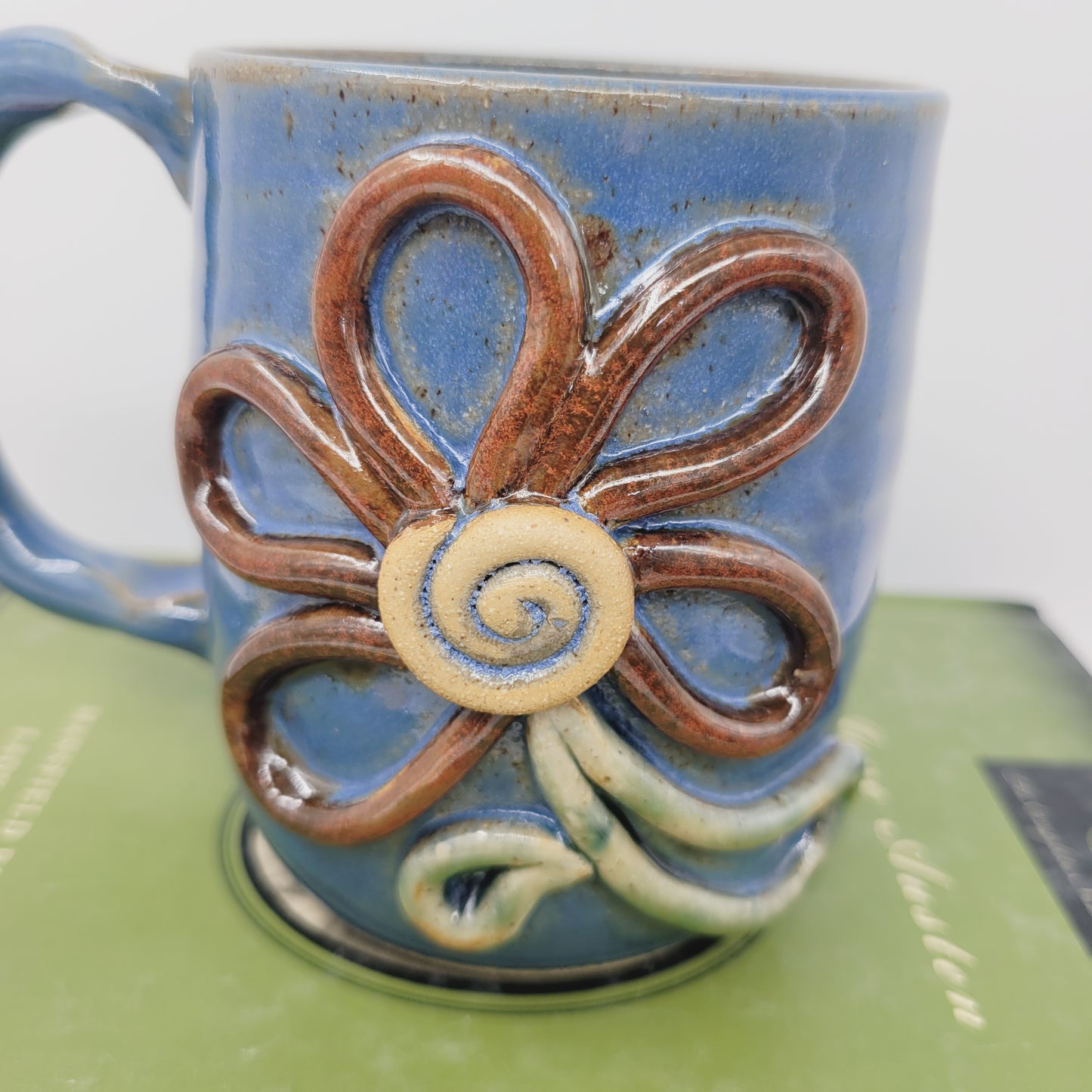 Handmade Flower Coffee Cup | Wheel Thrown Pottery Mug | Nature Lover Gift |Nelson Studio