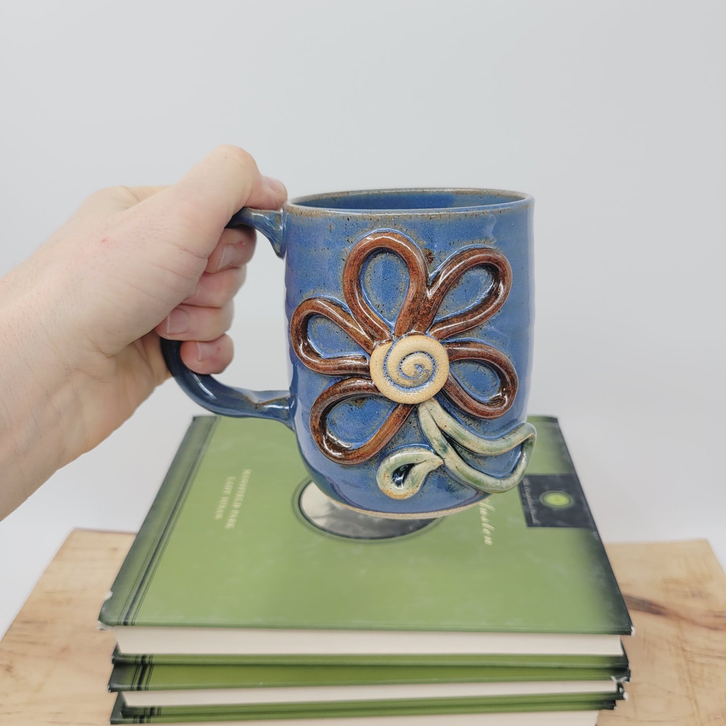 Handmade Flower Coffee Cup | Wheel Thrown Pottery Mug | Nature Lover Gift |Nelson Studio