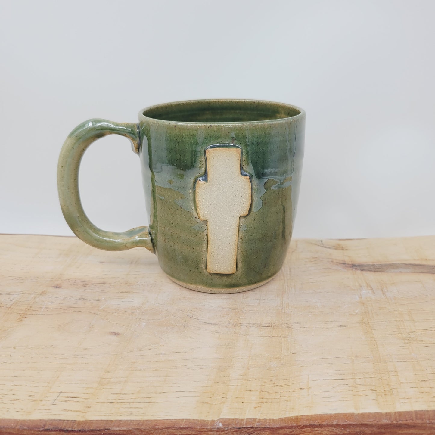 Rustic Cross Coffee Cup | Christian Mug | Easter Morning | Green | 16 Ounces