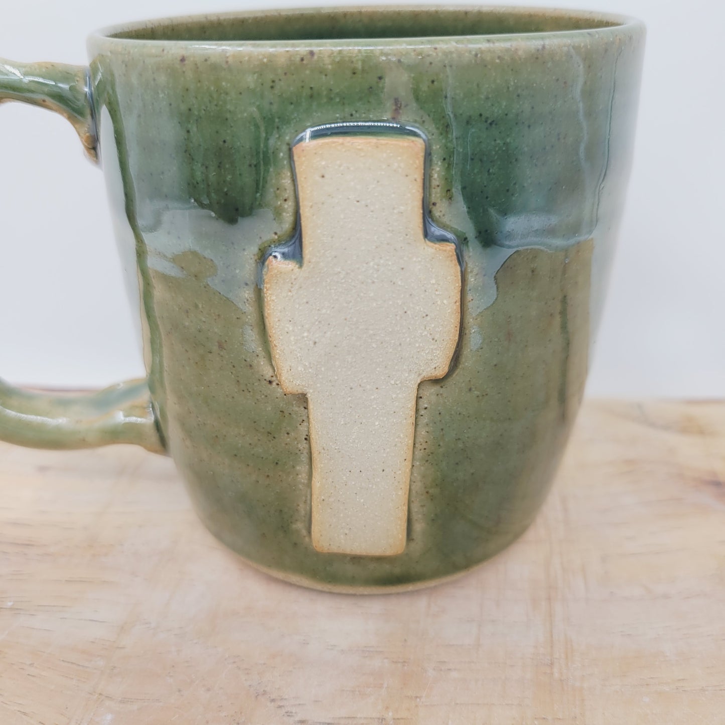 Rustic Cross Coffee Cup | Christian Mug | Easter Morning | Green | 16 Ounces