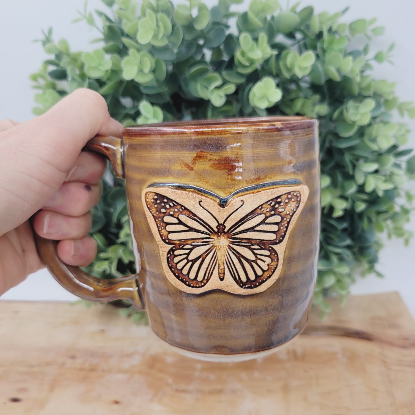 Charming Butterfly Hot Tea Mug | Caramel Brown | Mother's Day Mug | Cute Coffee Cup | Sweet Gifts for Mom Mother's Day | Spring Summer