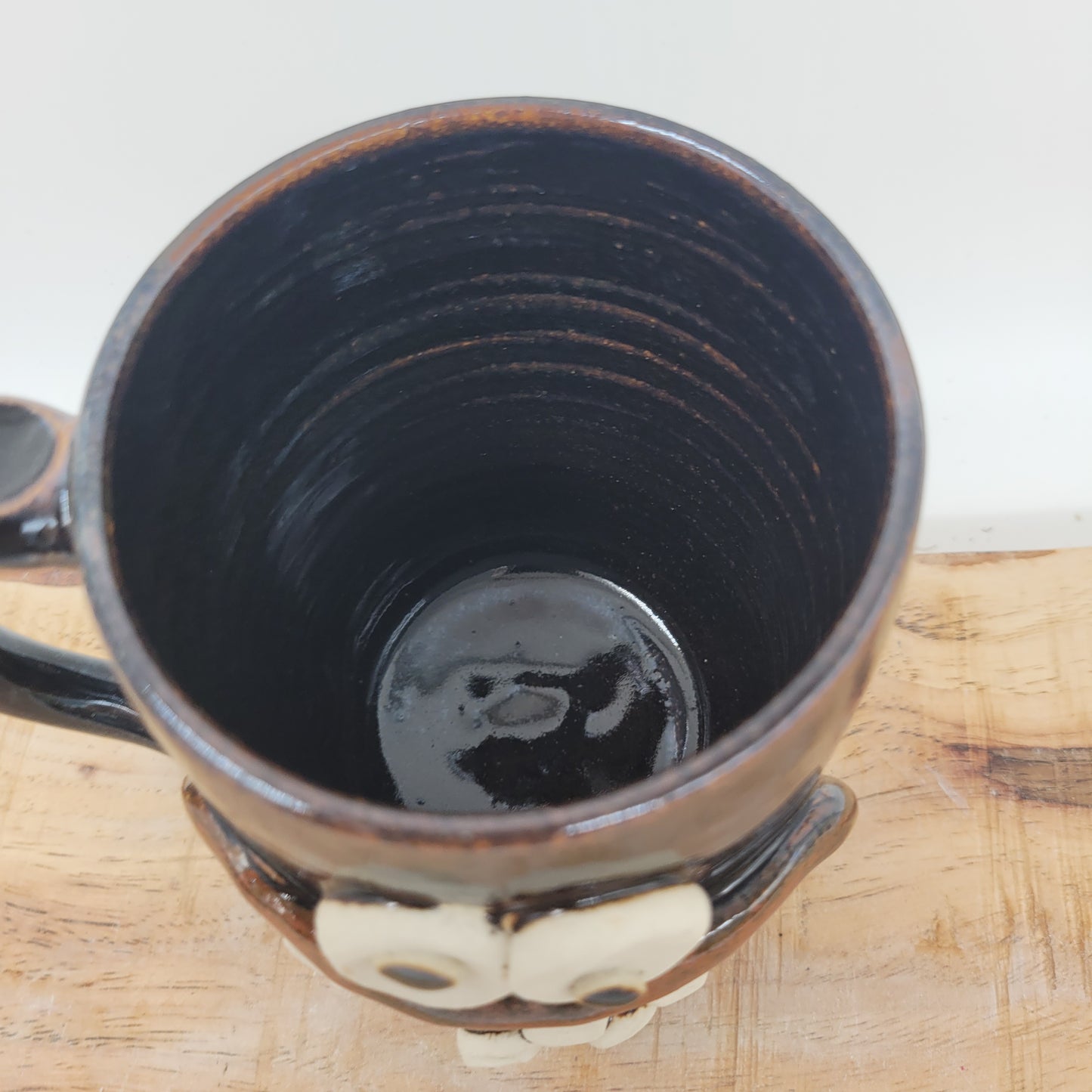 Taco Lover Coffee Cup | Handmade Pottery Face Mug | Funny Man Gift | Ceramic Stoneware | 16 Ounces Large | Chocolate