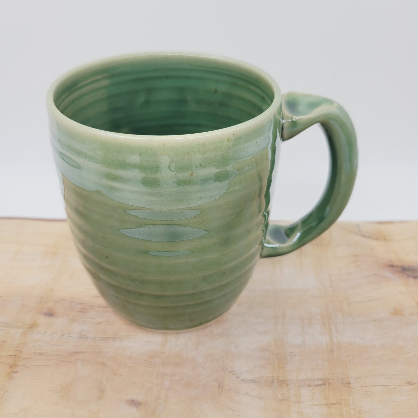 Llama Lover Coffee Cups and Tea Mugs | Green Handmade Pottery Tea | 16 Ounces | Silly Animals