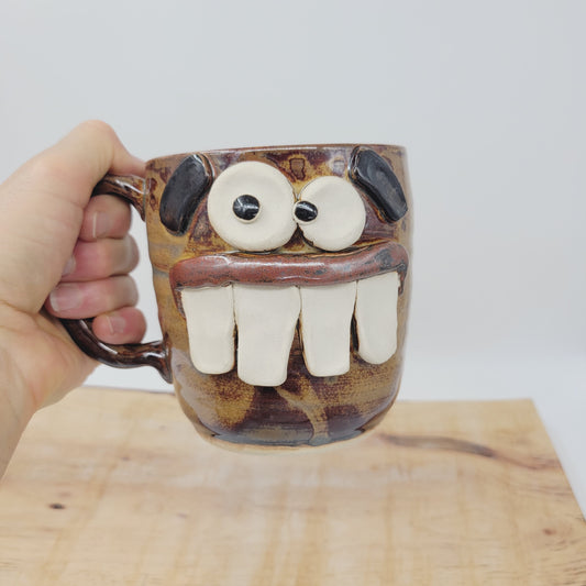 Nelson Studio Ug Chug Face Mug. Funny Coffee Cups. Limited Edition Hilarious Handmade Ceramic Stoneware Pottery