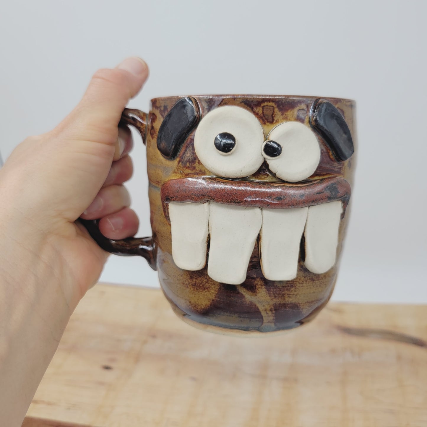 Nelson Studio Ug Chug Face Mug. Funny Coffee Cups. Limited Edition Hilarious Handmade Ceramic Stoneware Pottery