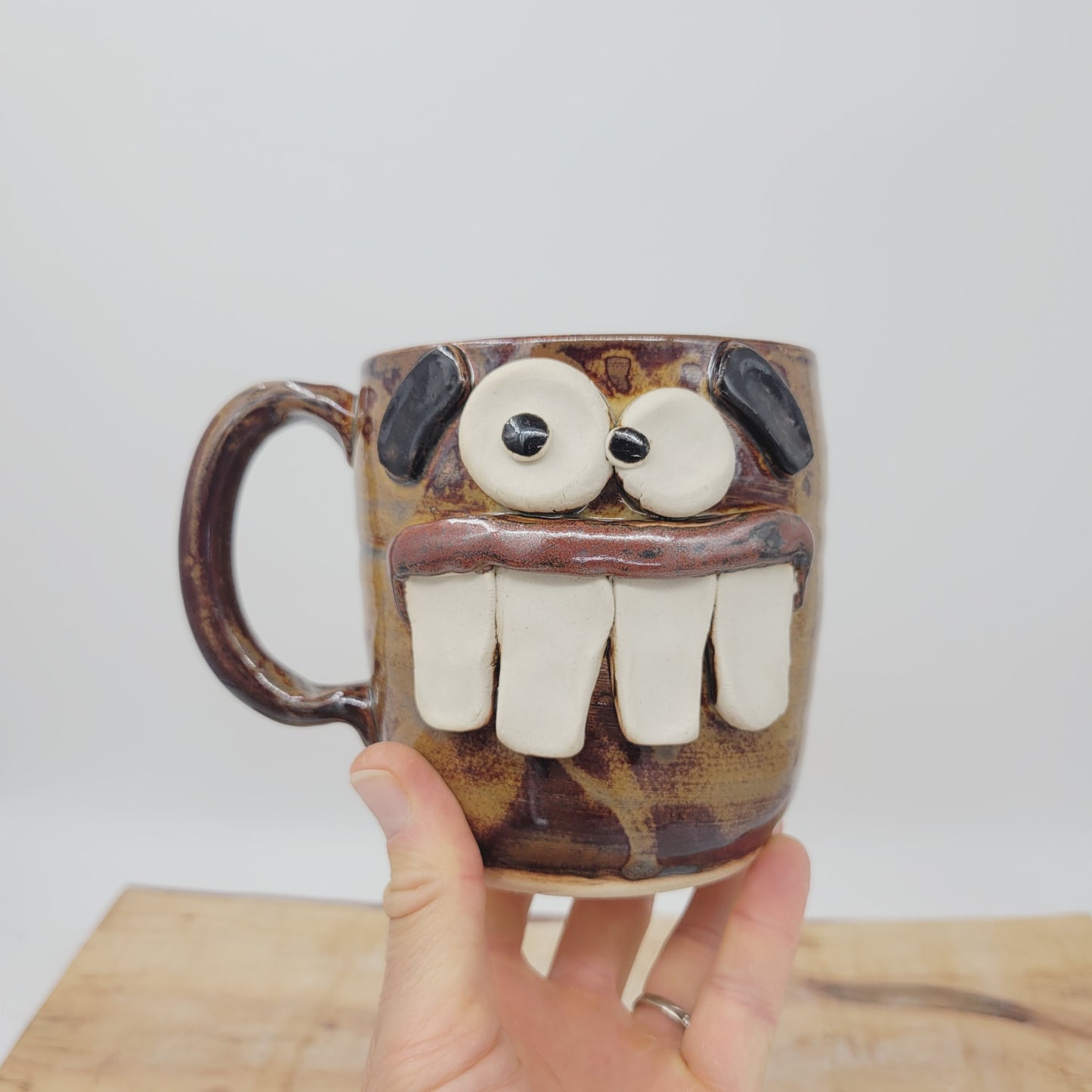 Nelson Studio Ug Chug Face Mug. Funny Coffee Cups. Limited Edition Hilarious Handmade Ceramic Stoneware Pottery