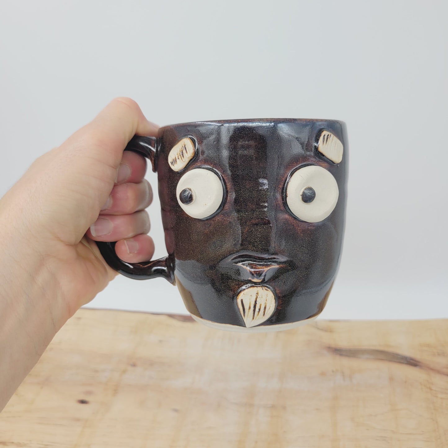 Quiet Man Mug | Pottery Coffee Cups | Funny Smiley Face | Unique Handmade Nelson Studio Ug Chug