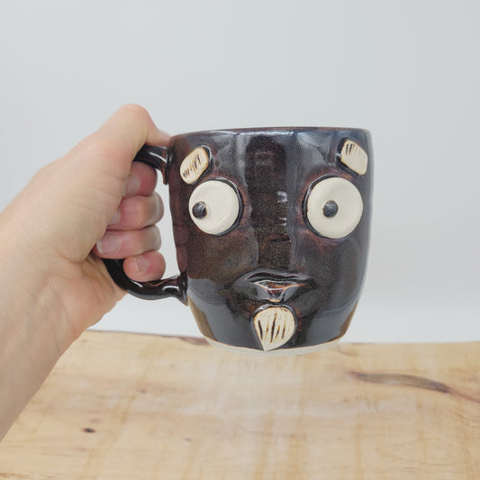 Quiet Man Mug | Pottery Coffee Cups | Funny Smiley Face | Unique Handmade Nelson Studio Ug Chug