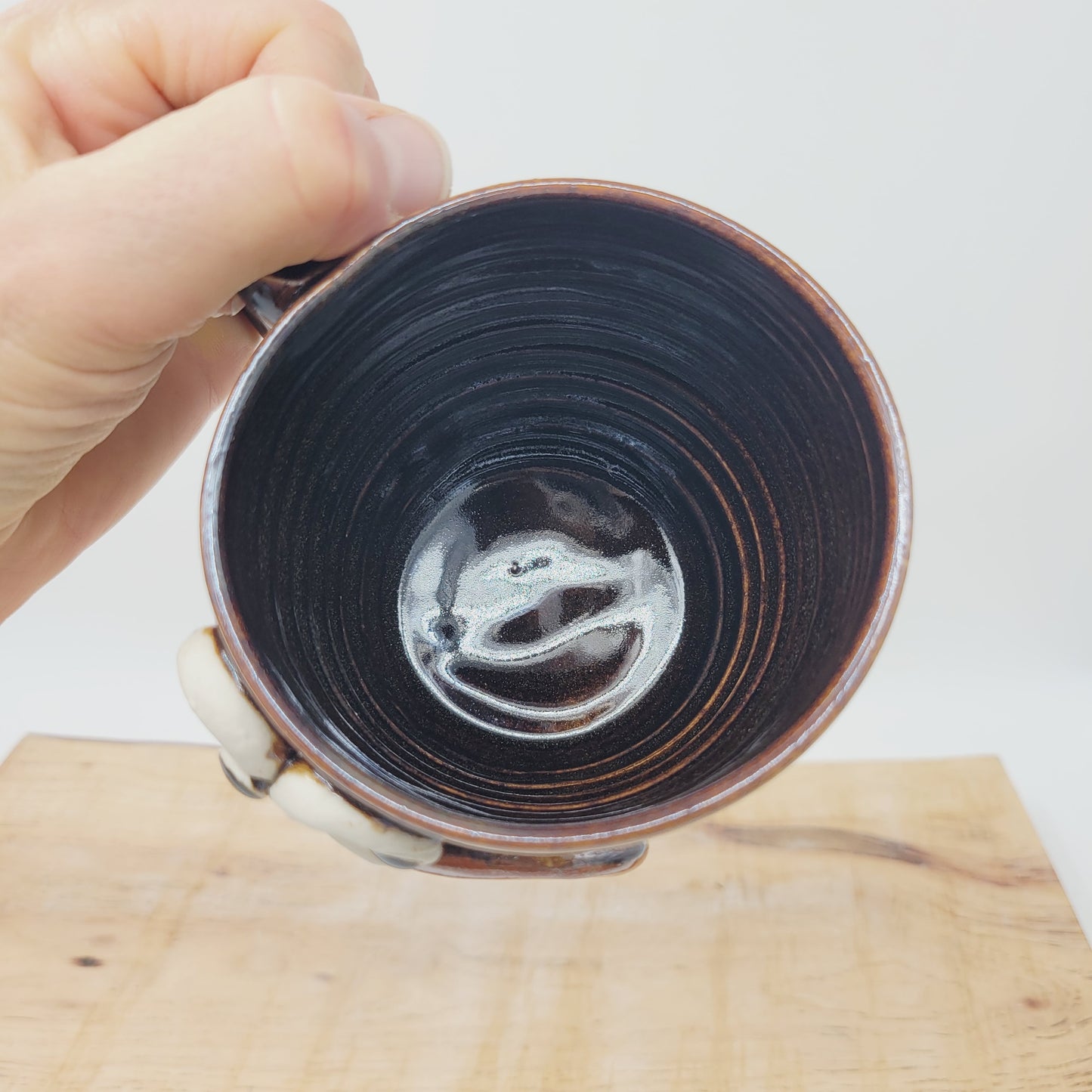 Taco Lover Coffee Cup | Handmade Pottery Face Mug | Funny Man Gift | Ceramic Stoneware | 16 Ounces Large | Chocolate