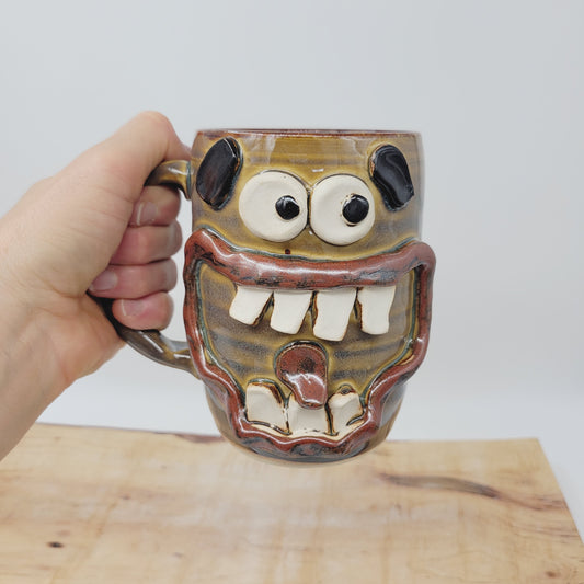 Honey-Do To-Do List Face Mug | His Coffee Cups | Large 20 Oz Rusty Brown Stoneware Pottery