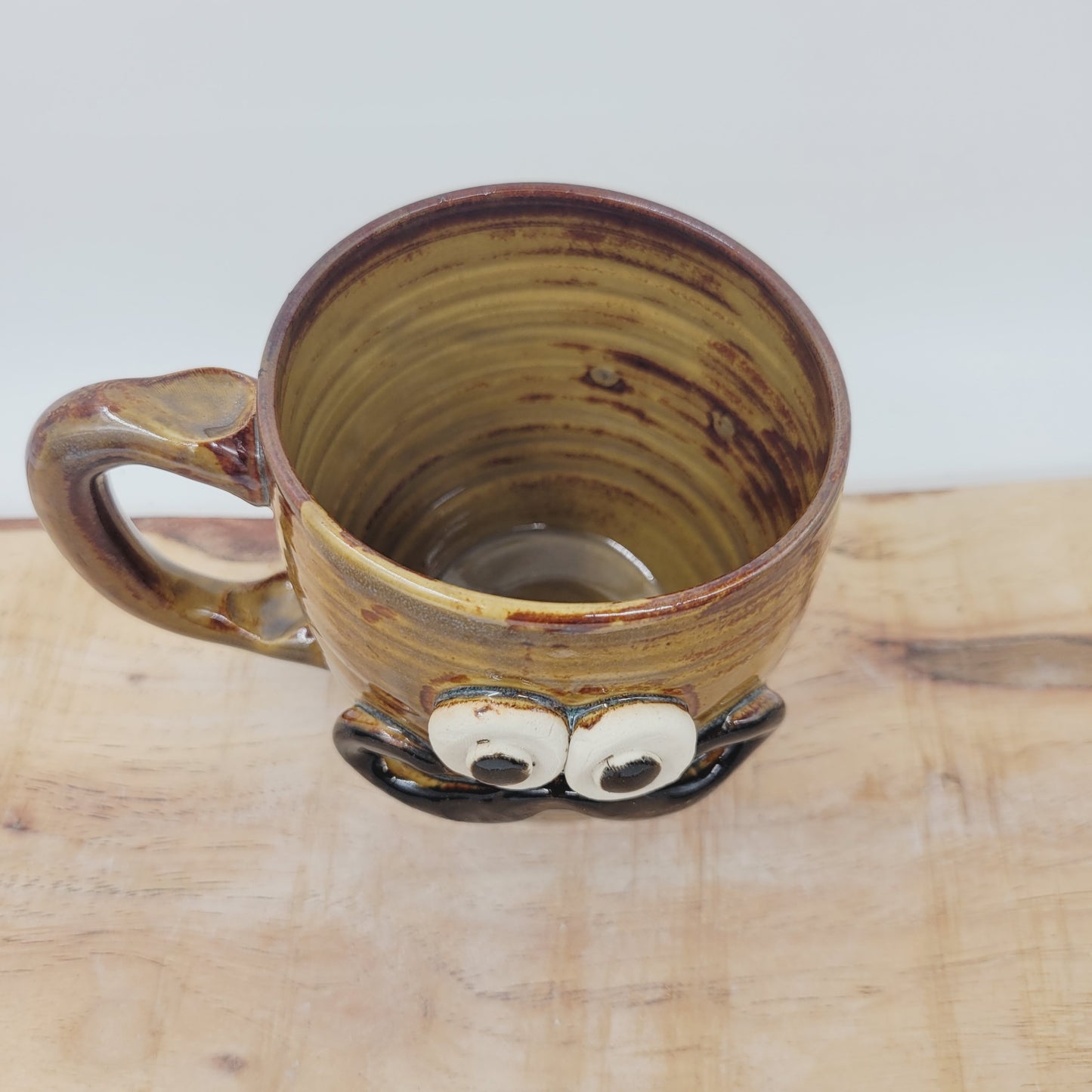 Mans Handlebar Mustache Face Mug | Funny Coffee Cup | Medium 10-12 Ounces | Nelson Studio Stoneware Pottery | Handmade Ug Chug