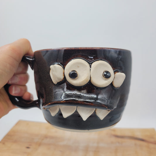 Monster Soup Mug | Doughnut Lover Soup Bowl | Funny Creature Chili Crock | Black