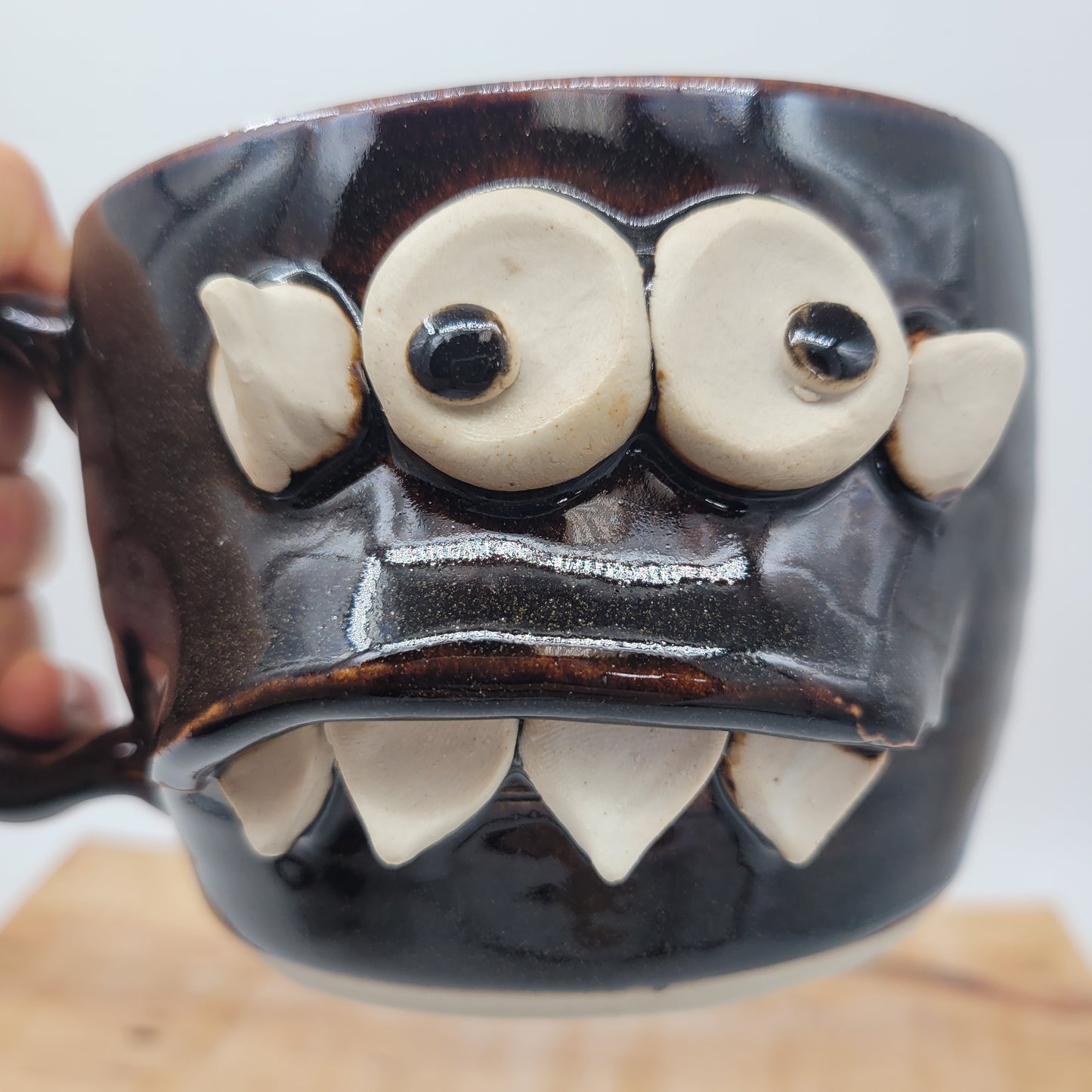 Monster Soup Mug | Doughnut Lover Soup Bowl | Funny Creature Chili Crock | Black