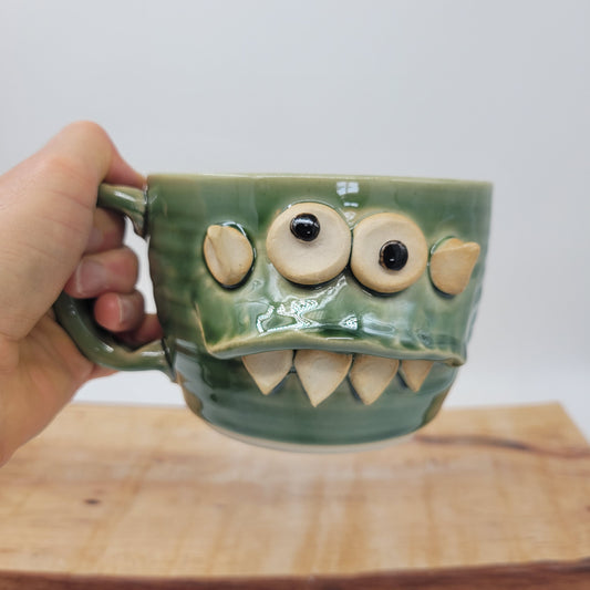 Monster Soup Mug | Not a Morning Person | Funny Creature Chili Crock |Green