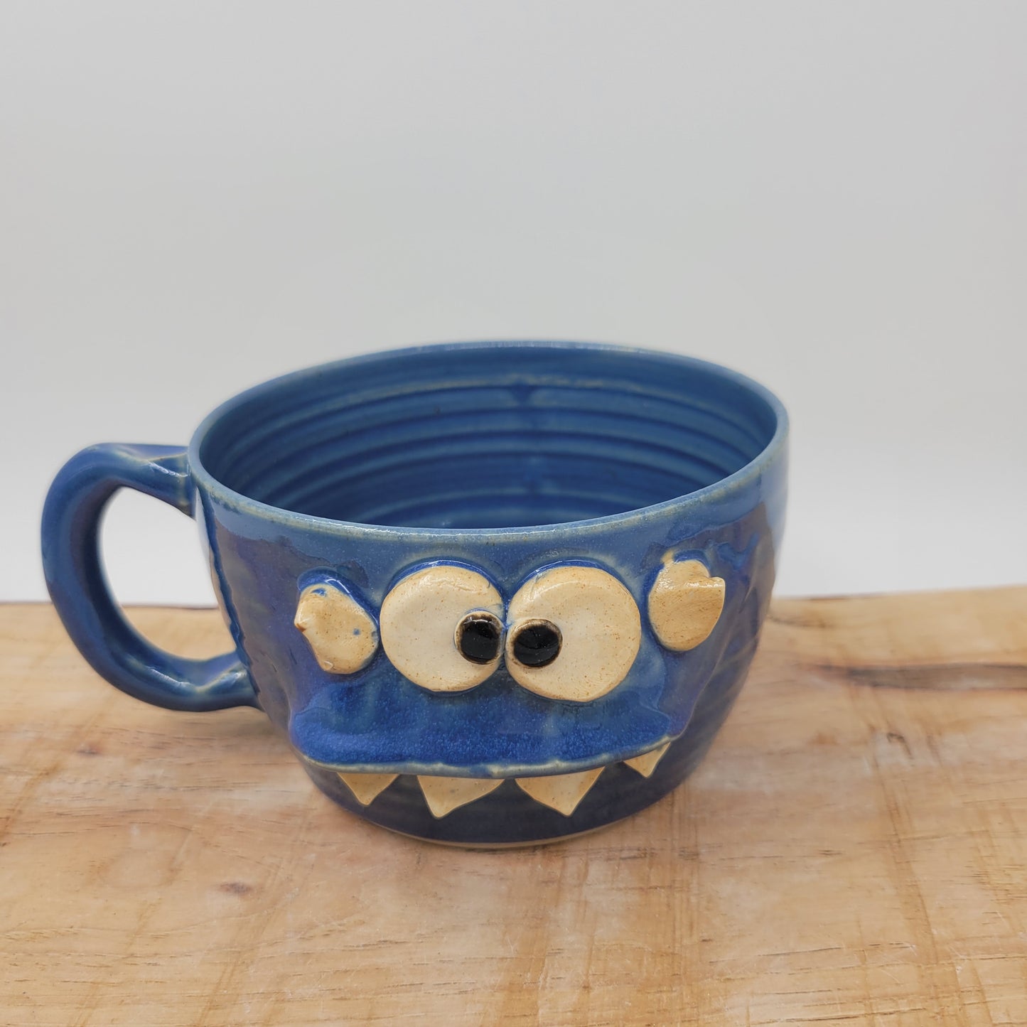 Monster Face Red Chili Crock | Funny Gum Chewer Creature Bowl with Small Handle | Nelson Studio Ug Chug Soup Mug