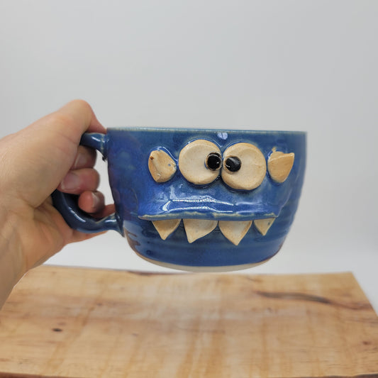 Monster Face Red Chili Crock | Funny Gum Chewer Creature Bowl with Small Handle | Nelson Studio Ug Chug Soup Mug