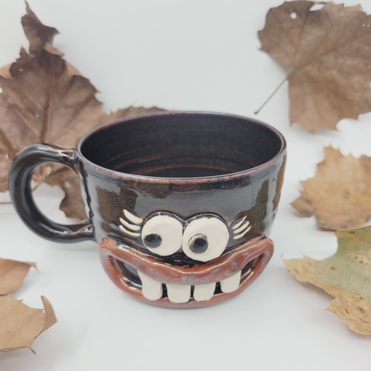 Woman's Cereal Bowl Chili Crock | Chocolate Black | Handmade Stoneware Pottery Soup Mug | Bowl with Small Handle