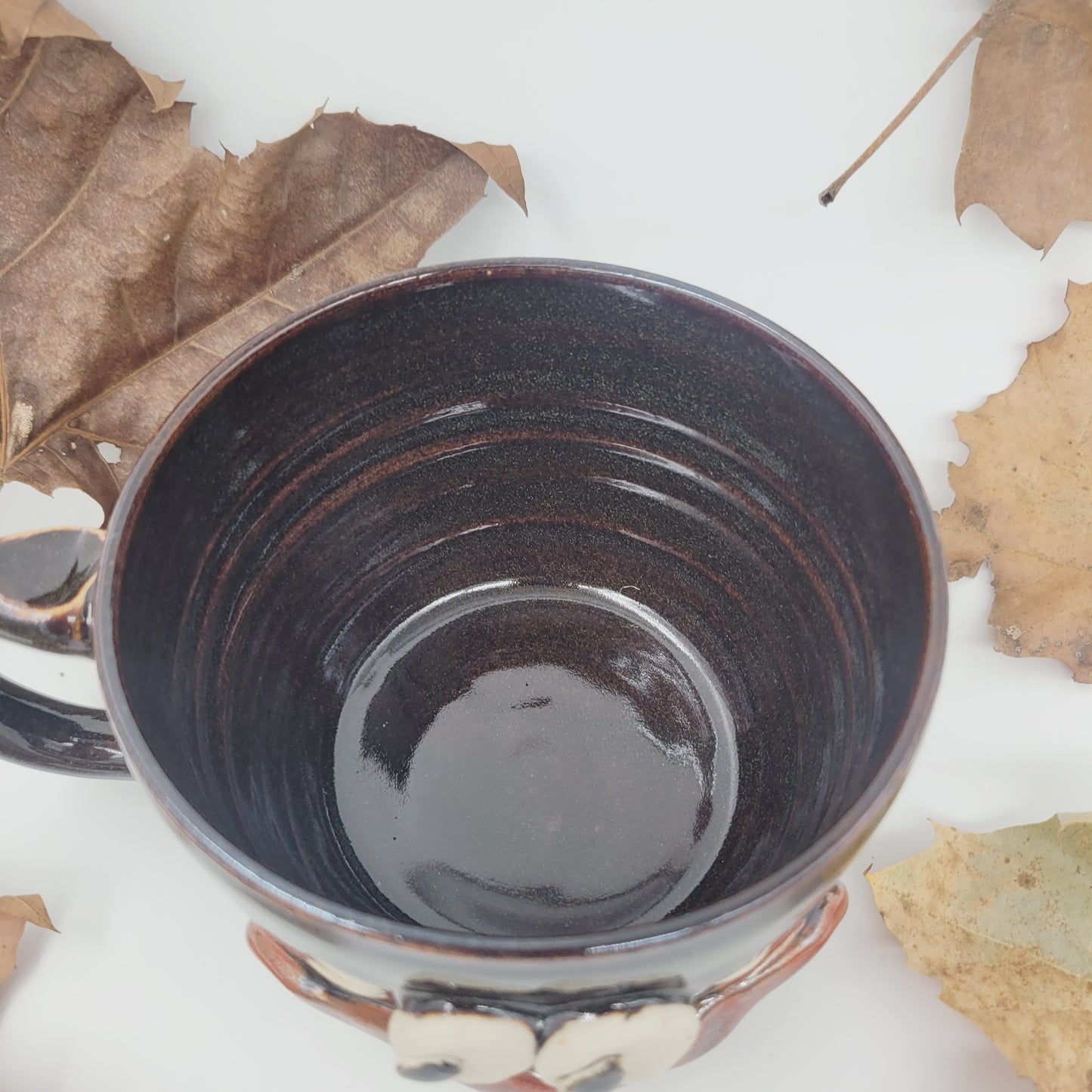 Woman's Cereal Bowl Chili Crock | Chocolate Black | Handmade Stoneware Pottery Soup Mug | Bowl with Small Handle