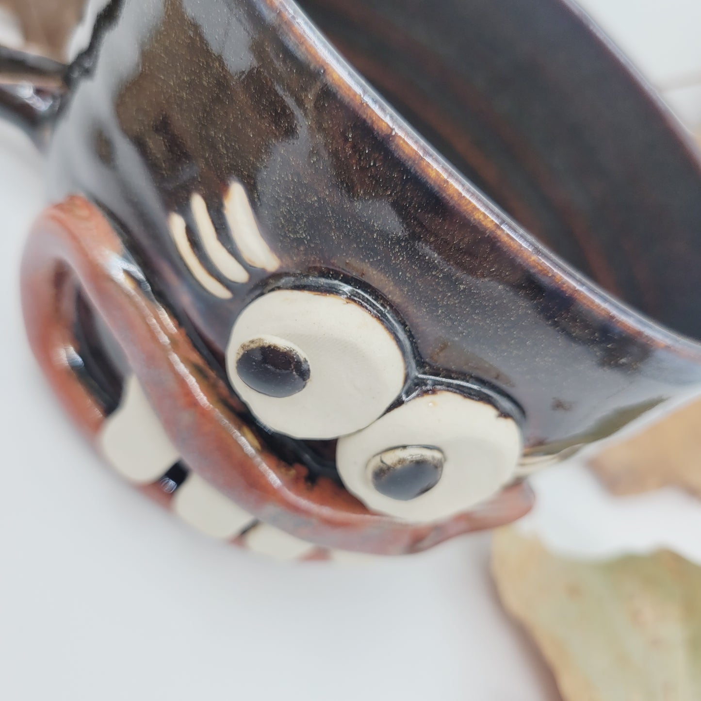 Woman's Cereal Bowl Chili Crock | Chocolate Black | Handmade Stoneware Pottery Soup Mug | Bowl with Small Handle