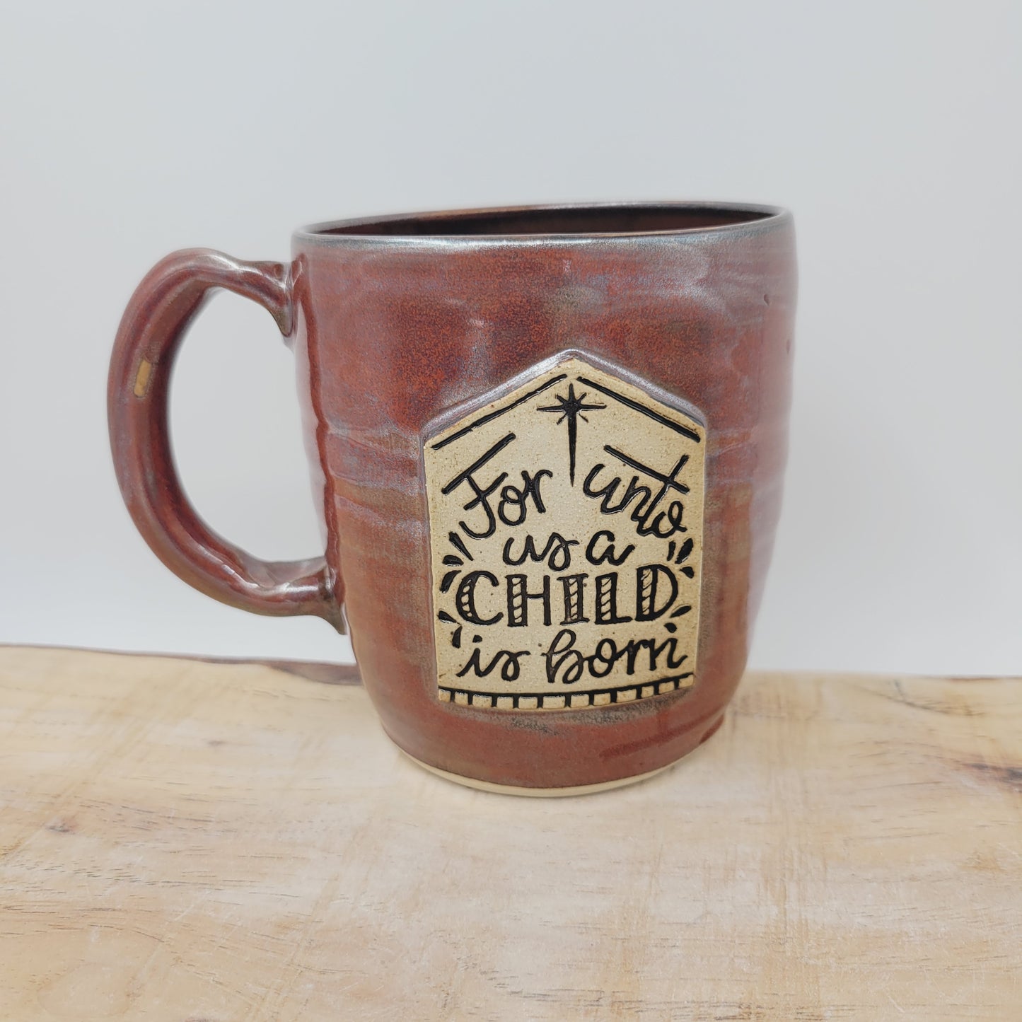 For Unto Us A Child Is Born | Christmas Coffee Cup | Christian Gifts | Christmastime Mugs | Cinnamon Red