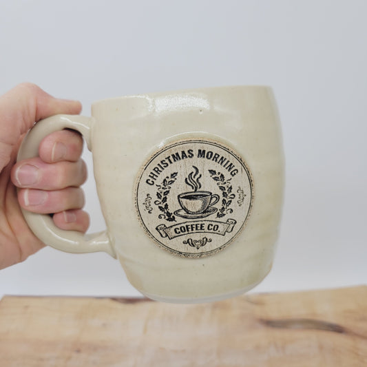 Christmas Morning Coffee Cup | Cream | Handmade Stoneware Pottery Hot Chocolate Mug (Copy)