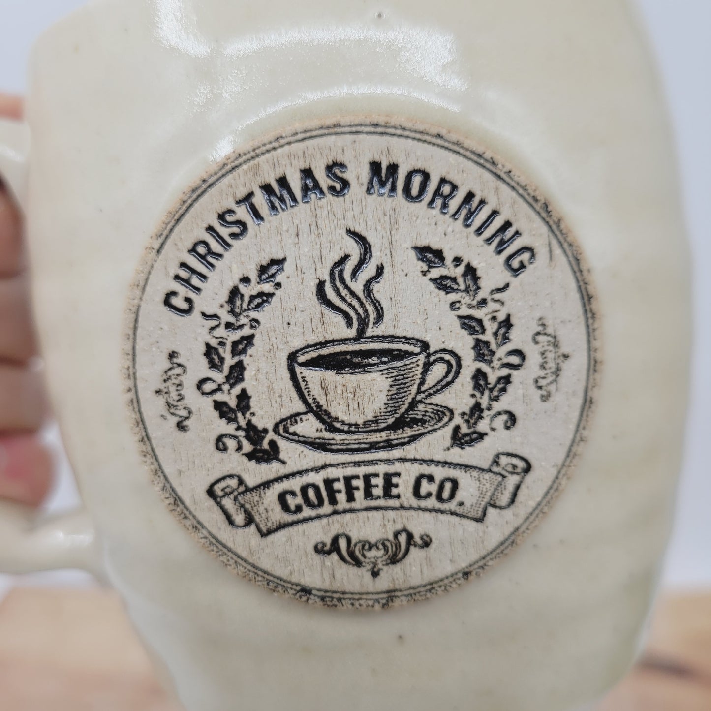Christmas Morning Coffee Cup | Cream | Handmade Stoneware Pottery Hot Chocolate Mug (Copy)