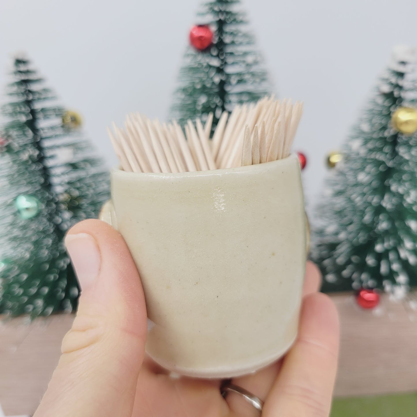 Toothpick Holder | Paperclip Cup | Funny Face Mini Pottery | Cream | Nelson Studio Ug Chug (Copy)