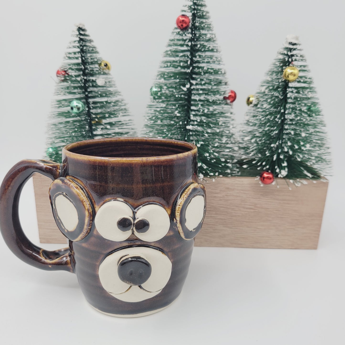 Funny Black Bear Coffee Cup | Outdoor Mountain Cabin Mug | Handmade Stoneware Pottery | Nature Animal Lover Gifts