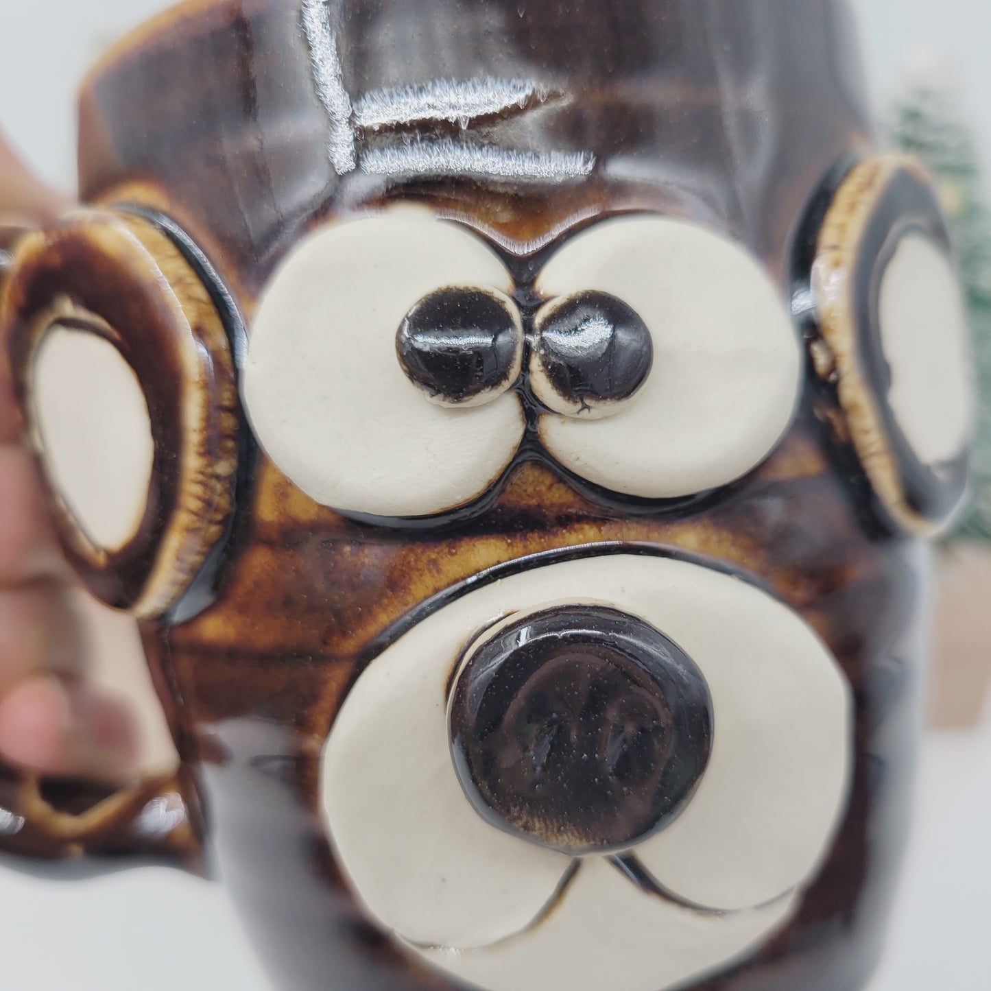 Funny Black Bear Coffee Cup | Outdoor Mountain Cabin Mug | Handmade Stoneware Pottery | Nature Animal Lover Gifts