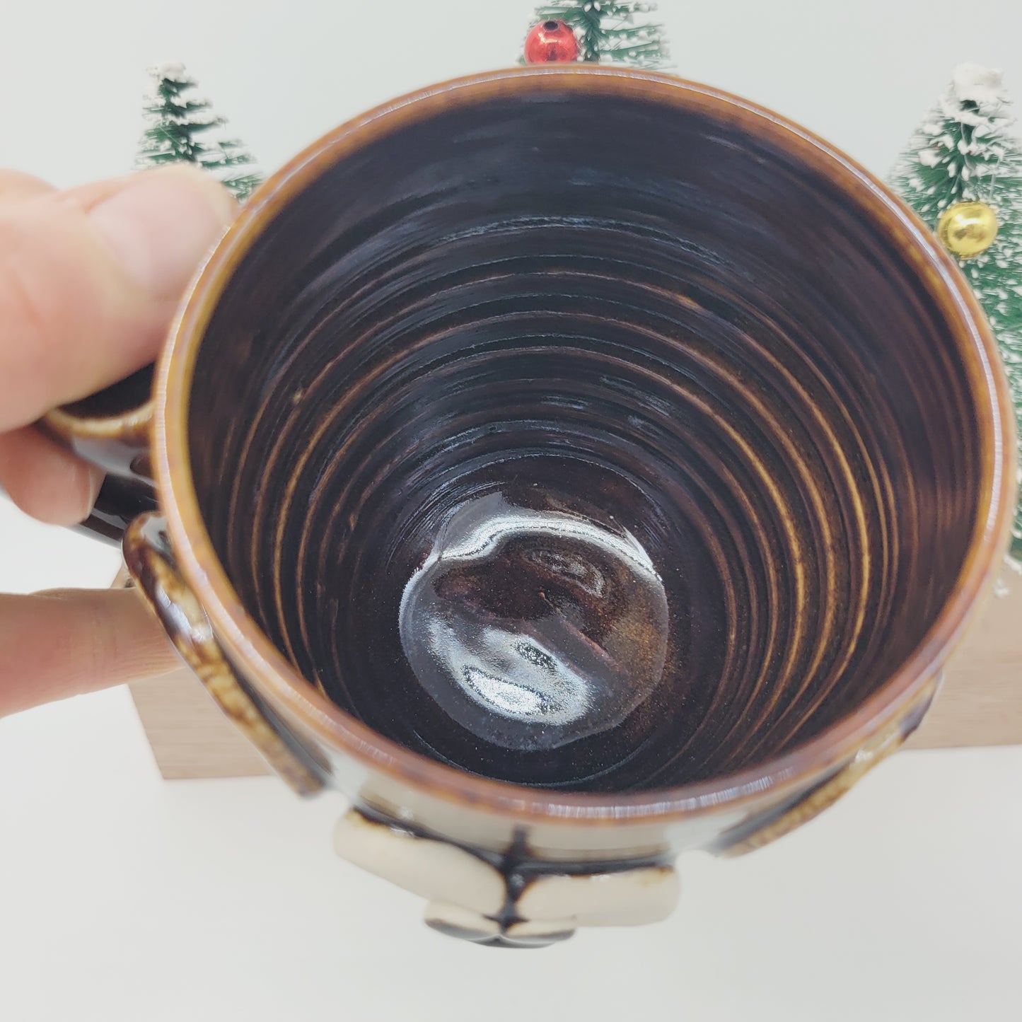 Funny Black Bear Coffee Cup | Outdoor Mountain Cabin Mug | Handmade Stoneware Pottery | Nature Animal Lover Gifts