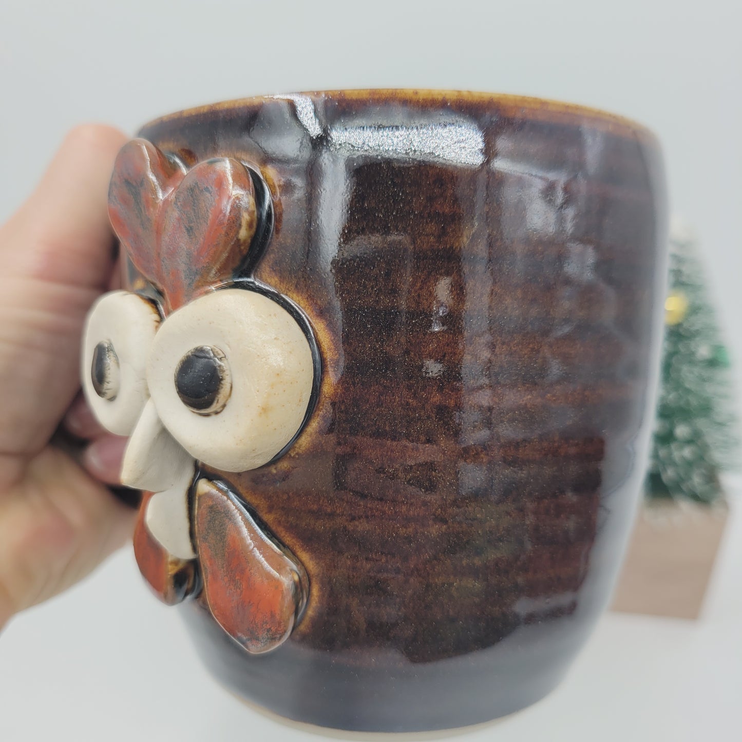 Rooster Coffee Cup | Funny Farm Barnyard Animals | Chicken Collector Face Mug | Black | 16 Oz Large